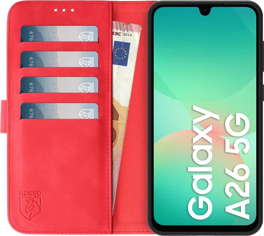 Rosso Element Samsung Galaxy A26 Hoesje Book Case Wallet Rood afbeelding 11