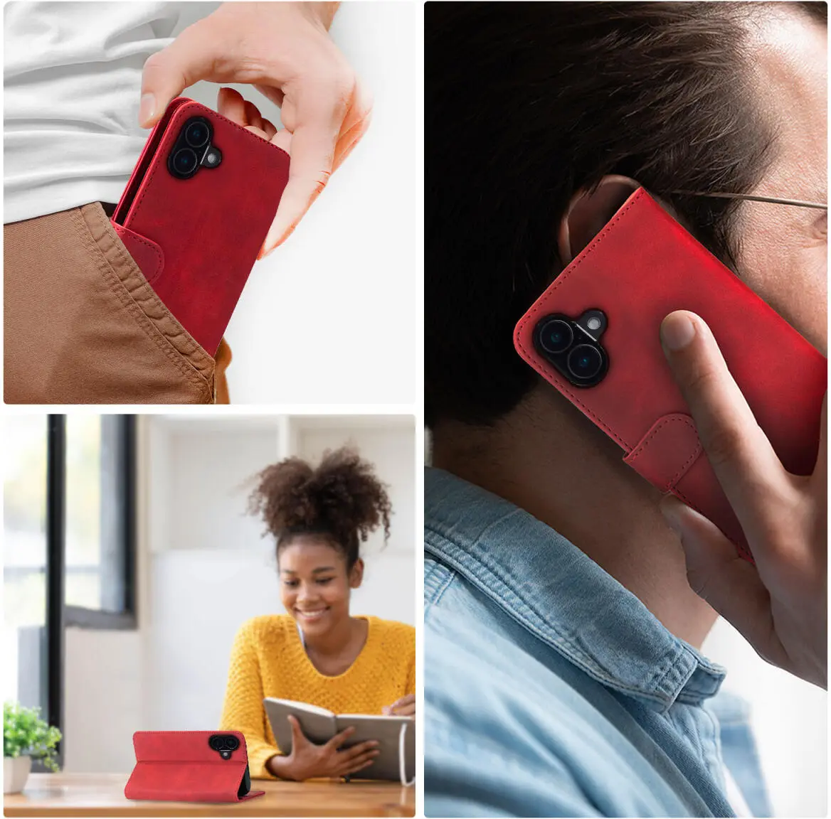 Rosso Element Samsung Galaxy A06 Hoesje Book Case Wallet Rood afbeelding 3