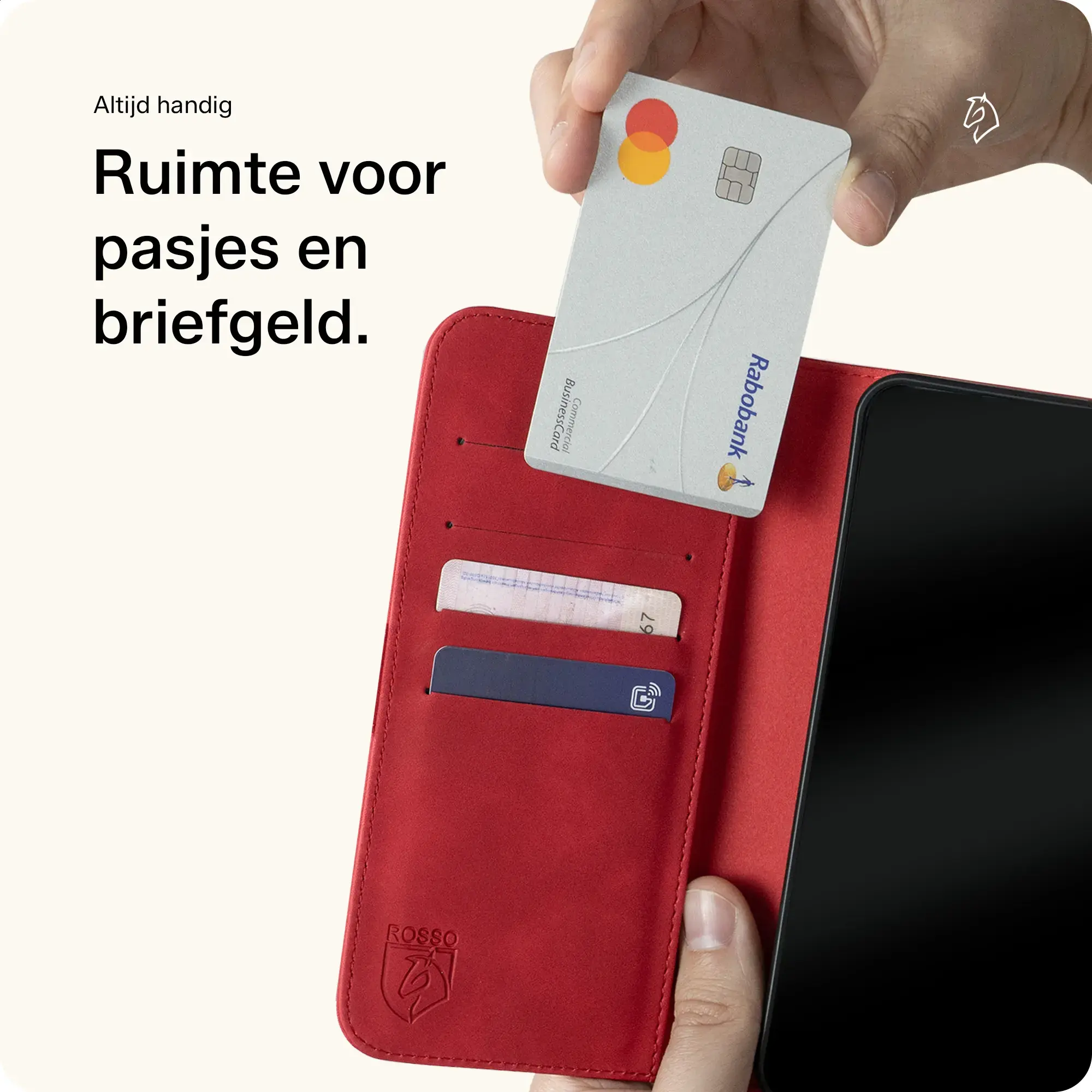 Rosso Element Samsung Galaxy A16 Hoesje Book Case Wallet Rood afbeelding 3
