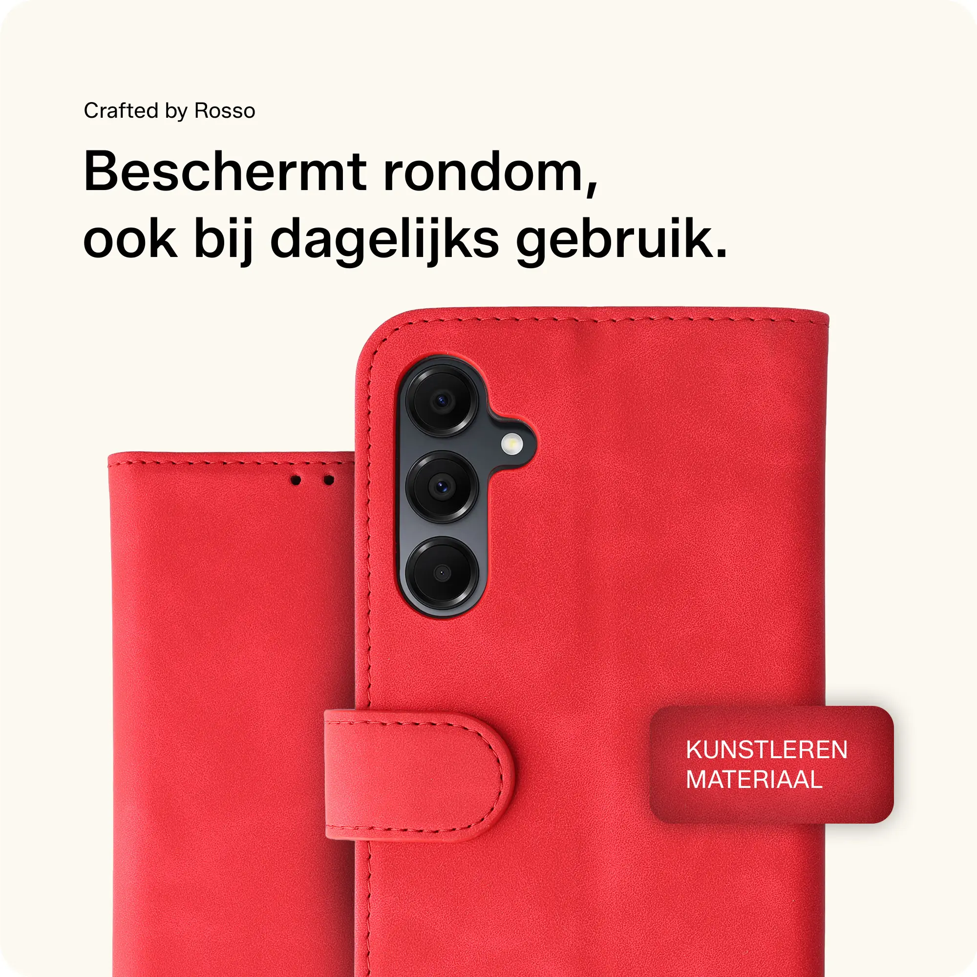 Rosso Element Samsung Galaxy A16 Hoesje Book Case Wallet Rood afbeelding 4