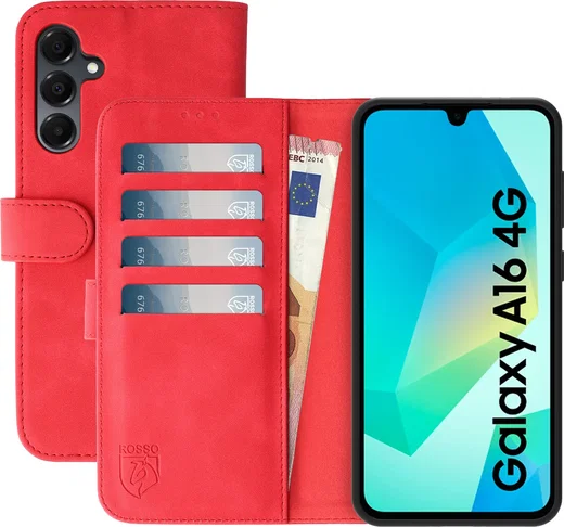 Rosso Element Samsung Galaxy A16 Hoesje Book Case Wallet Rood afbeelding 1