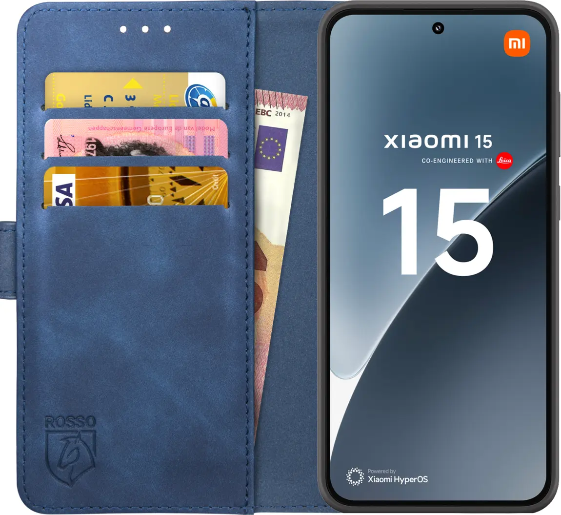 Rosso Element Xiaomi 15 Hoesje Book Case Wallet Blauw afbeelding 1