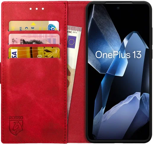Rosso Element OnePlus 13 Hoesje Book Case Wallet Rood afbeelding 1