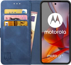 Rosso Element Motorola Moto G75 Hoesje Book Case Wallet Blauw afbeelding