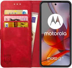 Rosso Element Motorola Moto G75 Hoesje Book Case Wallet Rood afbeelding