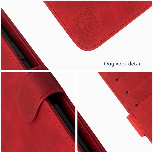 Rosso Element Motorola Moto G75 Hoesje Book Case Wallet Rood afbeelding 4
