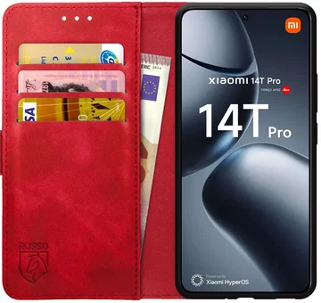 Rosso Element Xiaomi 14T Pro Hoesje Book Case Wallet Rood