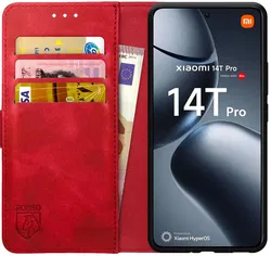 Rosso Element Xiaomi 14T Pro Hoesje Book Case Wallet Rood afbeelding
