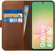 Rosso Deluxe Samsung Galaxy A56 Hoesje Echt Leer Book Case Bruin