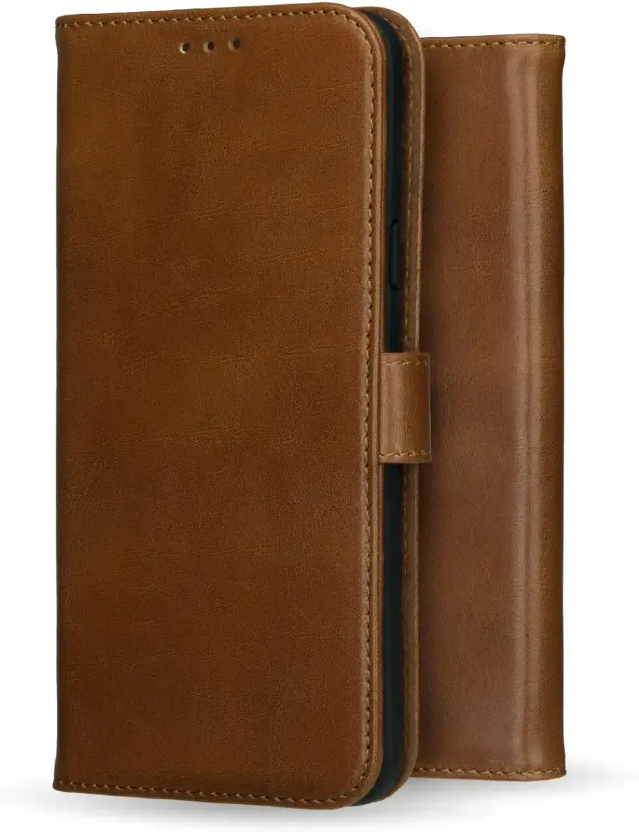 Rosso Deluxe Samsung Galaxy A56 Hoesje Echt Leer Book Case Bruin afbeelding 12