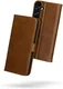 Rosso Deluxe Samsung Galaxy A56 Hoesje Echt Leer Book Case Bruin afbeelding 2