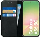 Rosso Deluxe Samsung Galaxy A56 Hoesje Echt Leer Book Case Zwart