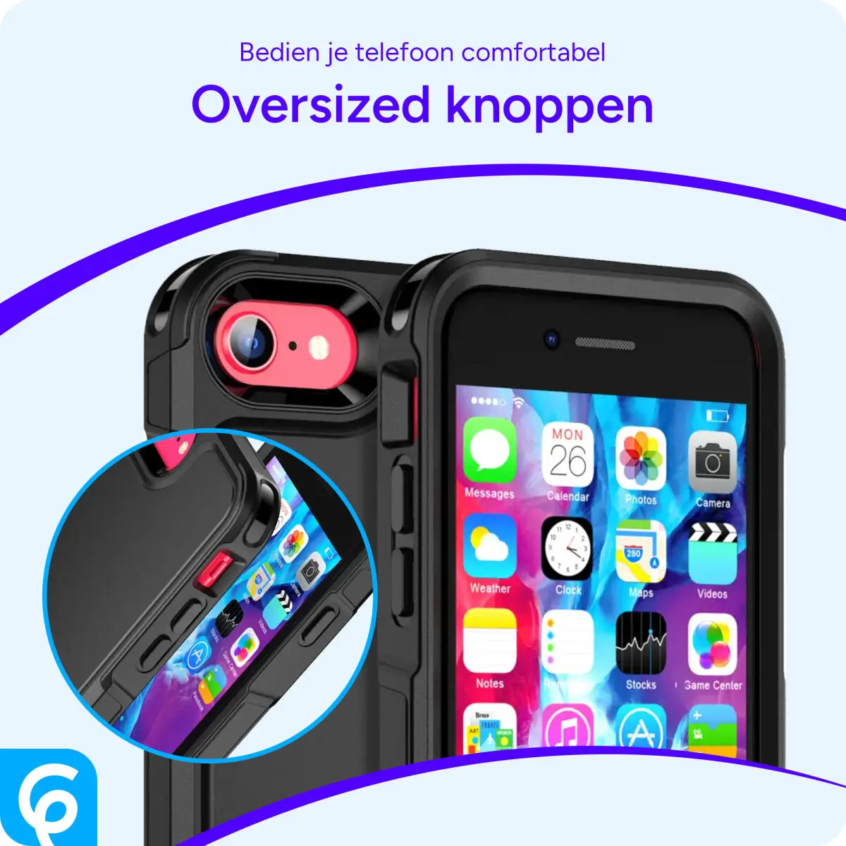 Apple iPhone SE (2020/2022) Hoesje Dual-Layer Hybride met MagSafe Zwart afbeelding 6