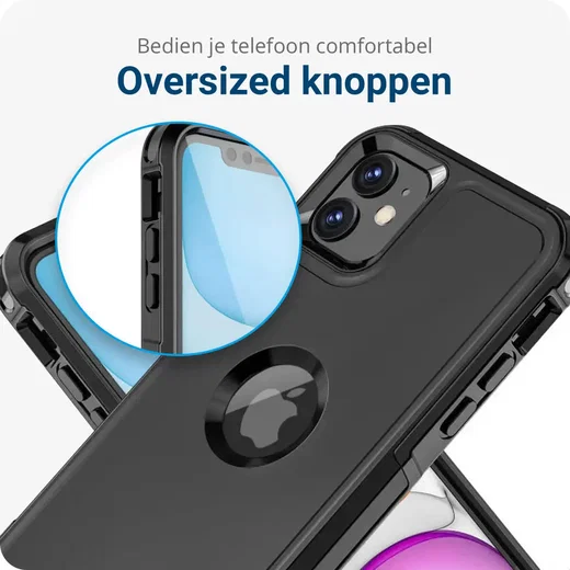 Apple iPhone 11 / XR Hoesje Dual-Layer Hybride Back Cover met MagSafe Zwart afbeelding 4