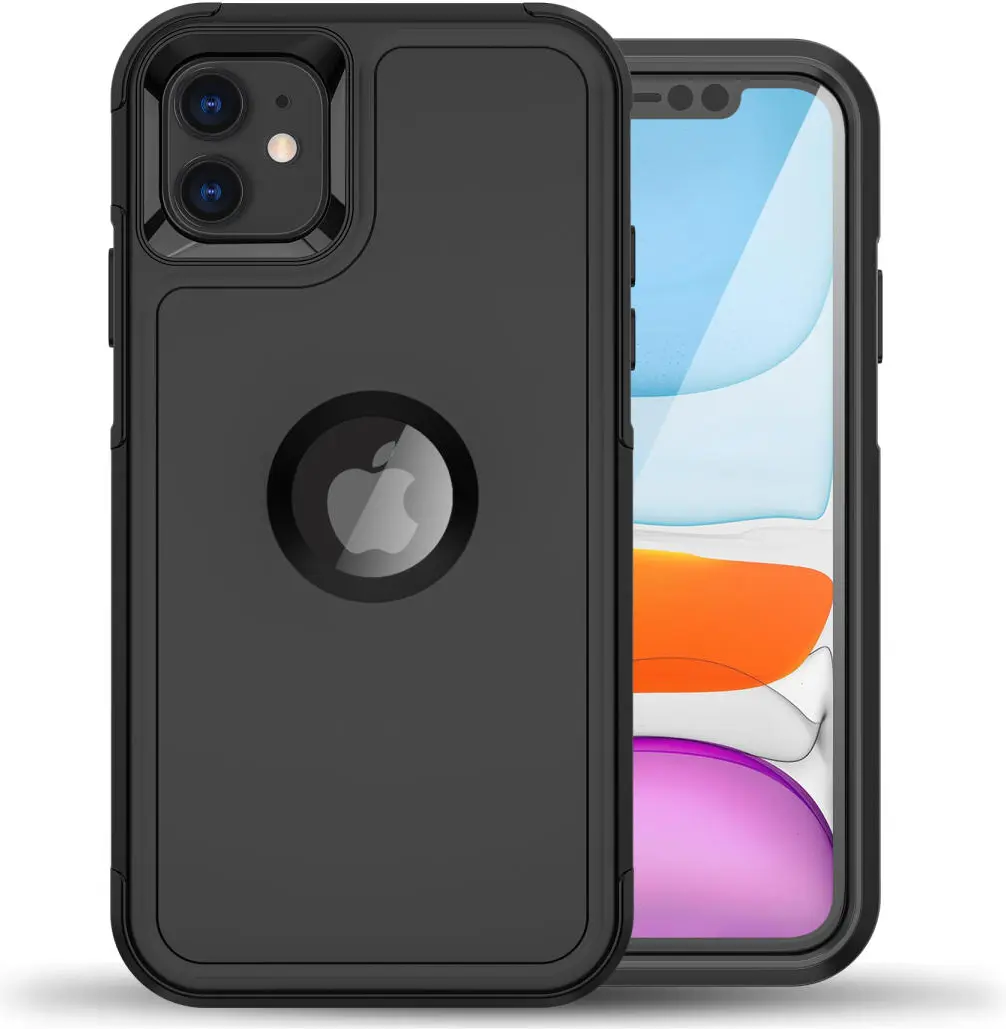 Apple iPhone 11 / XR Hoesje Dual-Layer Hybride Back Cover met MagSafe Zwart afbeelding 5