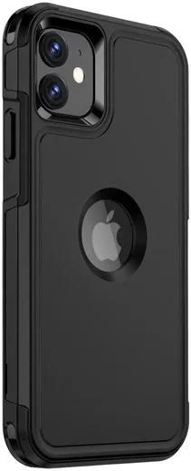 Apple iPhone 11 / XR Hoesje Dual-Layer Hybride Back Cover met MagSafe Zwart afbeelding 6