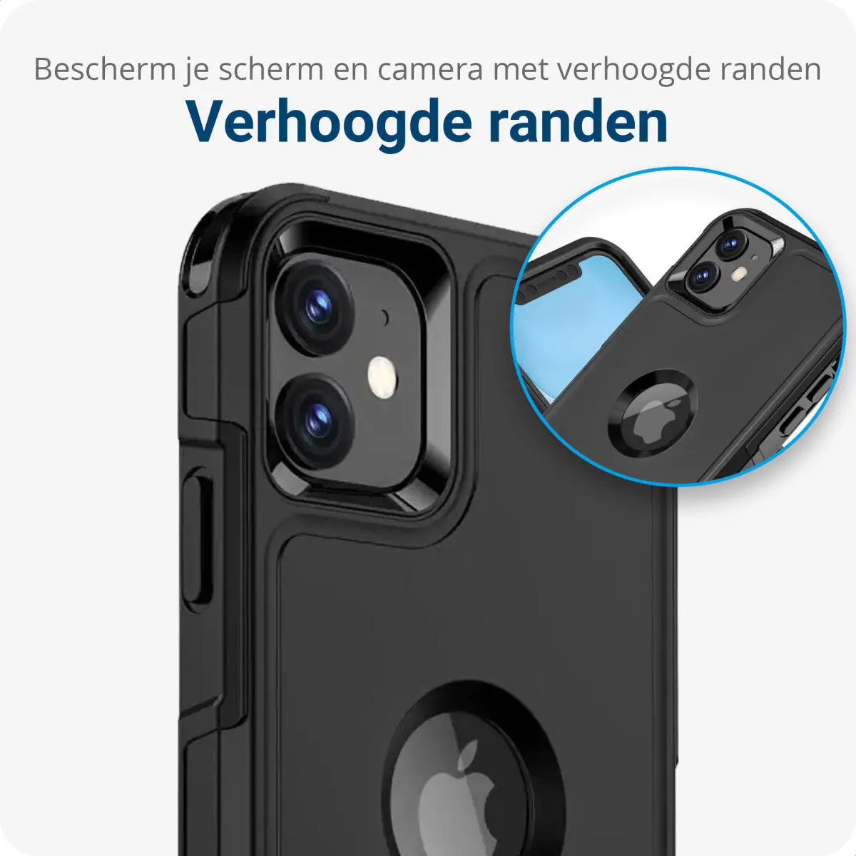 Apple iPhone 11 / XR Hoesje Dual-Layer Hybride Back Cover met MagSafe Zwart afbeelding 2