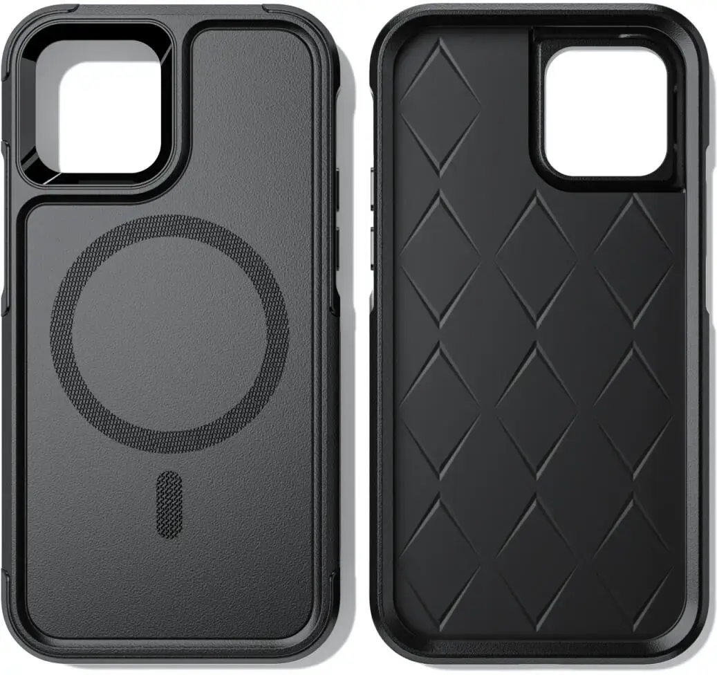 Apple iPhone 12 / 12 Pro Hoesje Dual-Layer Hybride Back Cover met MagSafe Zwart afbeelding 9