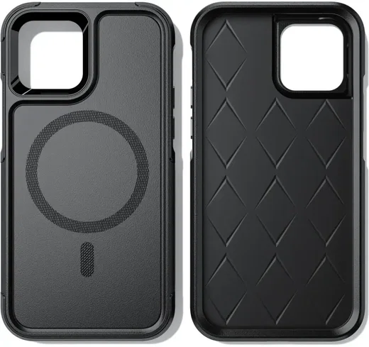 Apple iPhone 12 / 12 Pro Hoesje Dual-Layer Hybride Back Cover met MagSafe Zwart afbeelding 9