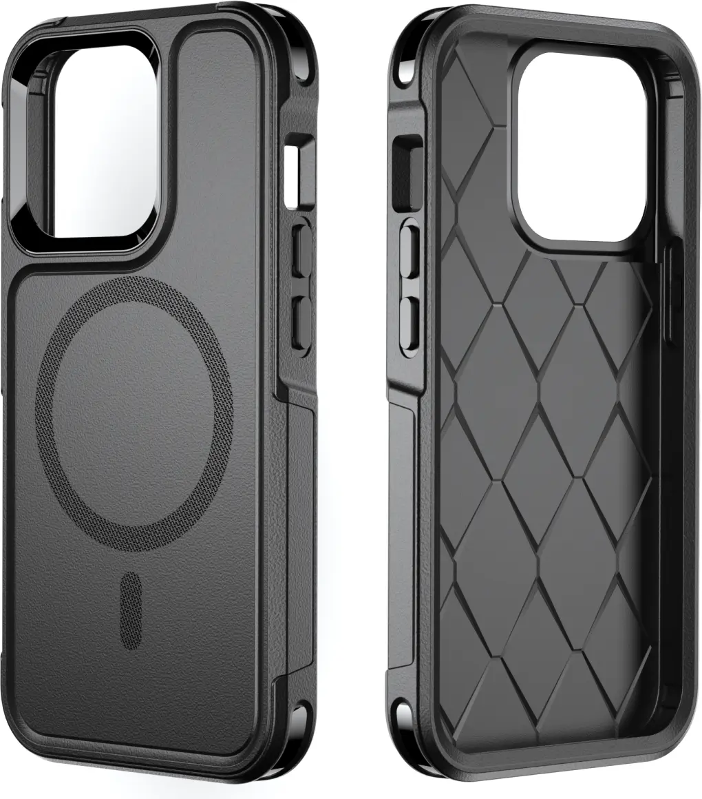 Apple iPhone 13 Pro Hoesje Dual-Layer Hybride Back Cover met MagSafe Zwart afbeelding 7
