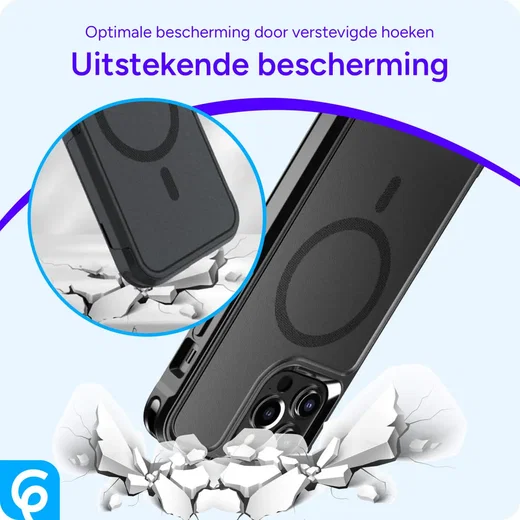 Apple iPhone 13 Pro Max Hoesje Dual-Layer Hybride Back Cover met MagSafe Zwart afbeelding 5