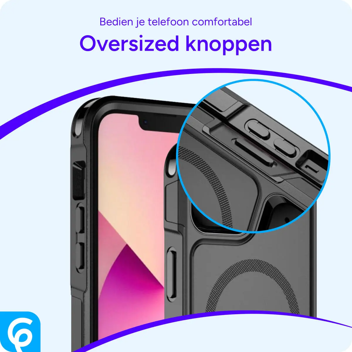 Apple iPhone 13 Pro Max Hoesje Dual-Layer Hybride Back Cover met MagSafe Zwart afbeelding 7