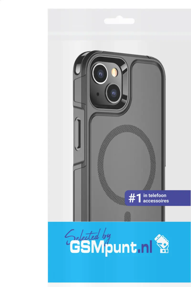 Apple iPhone 14 Pro Hoesje Dual-Layer Hybride Back Cover met MagSafe Zwart afbeelding 11