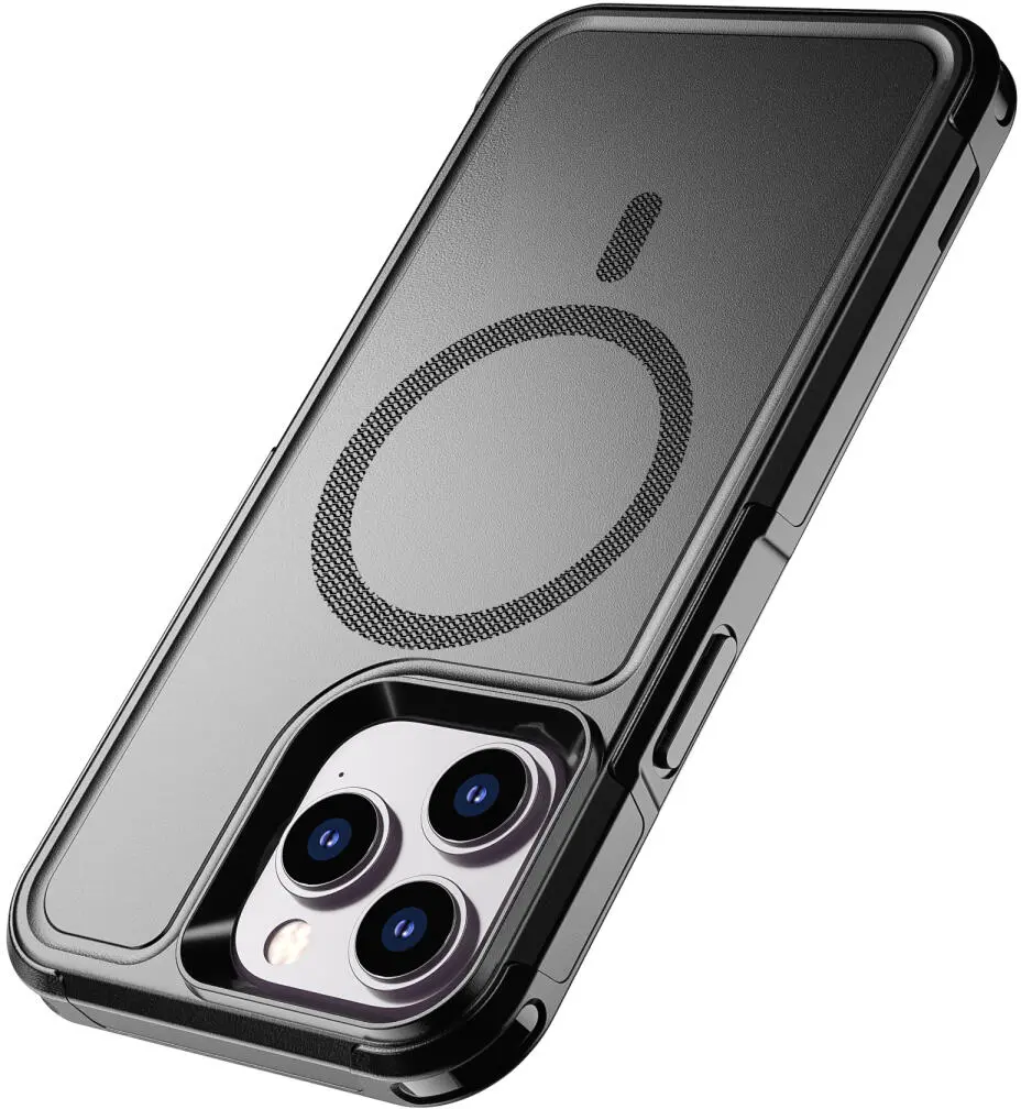 Apple iPhone 14 Pro Max Hoesje Dual-Layer Hybride Back Cover met MagSafe Zwart afbeelding 11