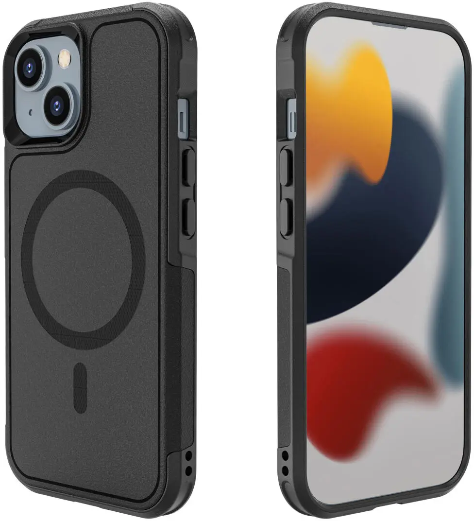 Apple iPhone 15 Hoesje Dual-Layer Hybride Back Cover met MagSafe Zwart afbeelding 11
