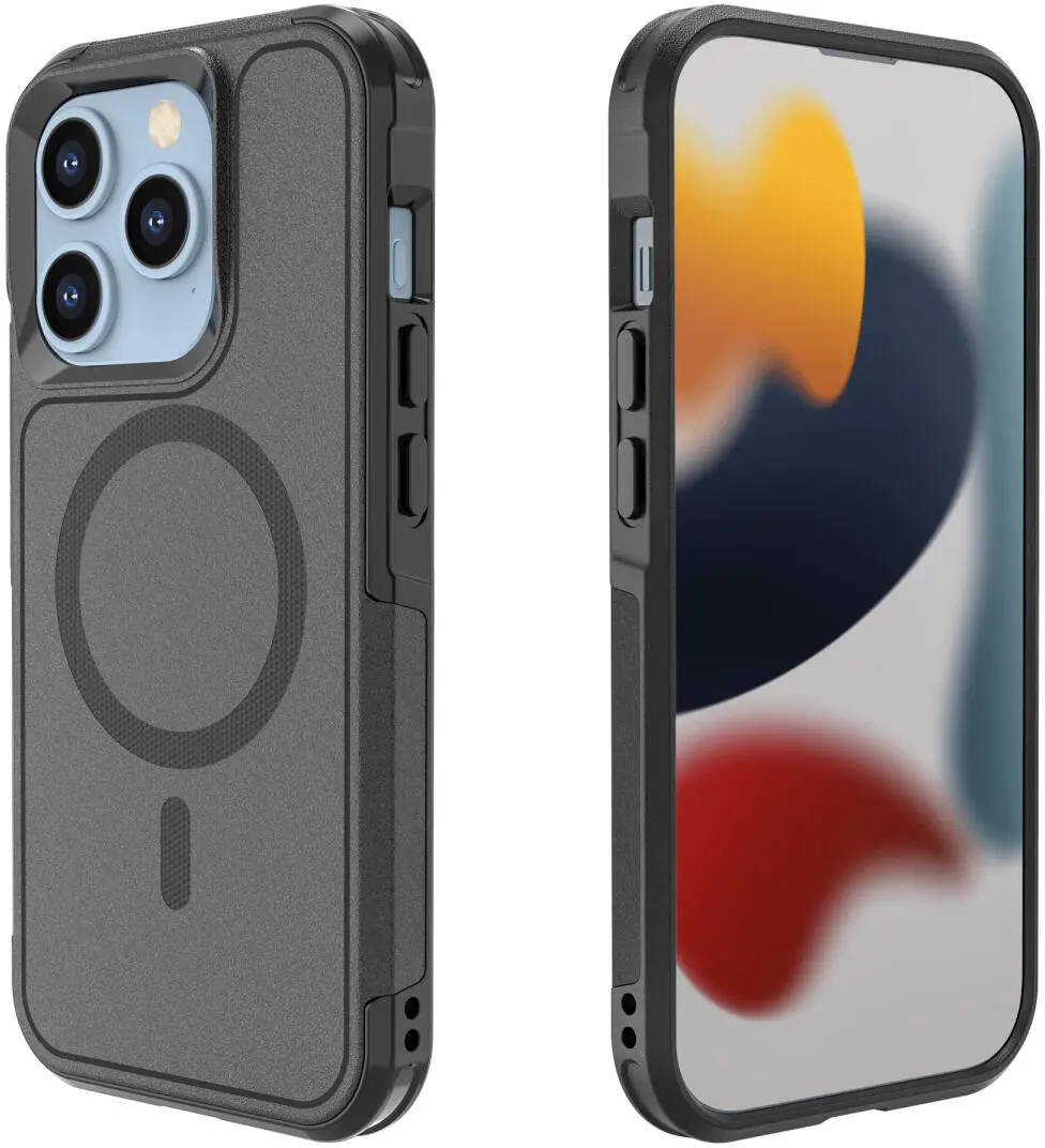 Apple iPhone 15 Pro Hoesje Dual-Layer Hybride Back Cover met MagSafe Zwart afbeelding 11