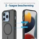 Apple iPhone 15 Pro Max Hoesje Dual-Layer Hybride Back Cover met MagSafe Zwart afbeelding 5