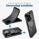 Apple iPhone 15 Pro Max Hoesje Dual-Layer Hybride Back Cover met MagSafe Zwart afbeelding 9