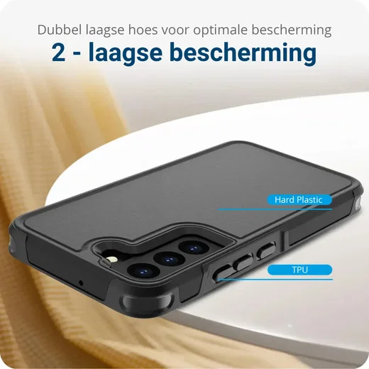 Samsung Galaxy S22 Hoesje Dual-Layer Hybride Back Cover met MagSafe Zwart afbeelding 3