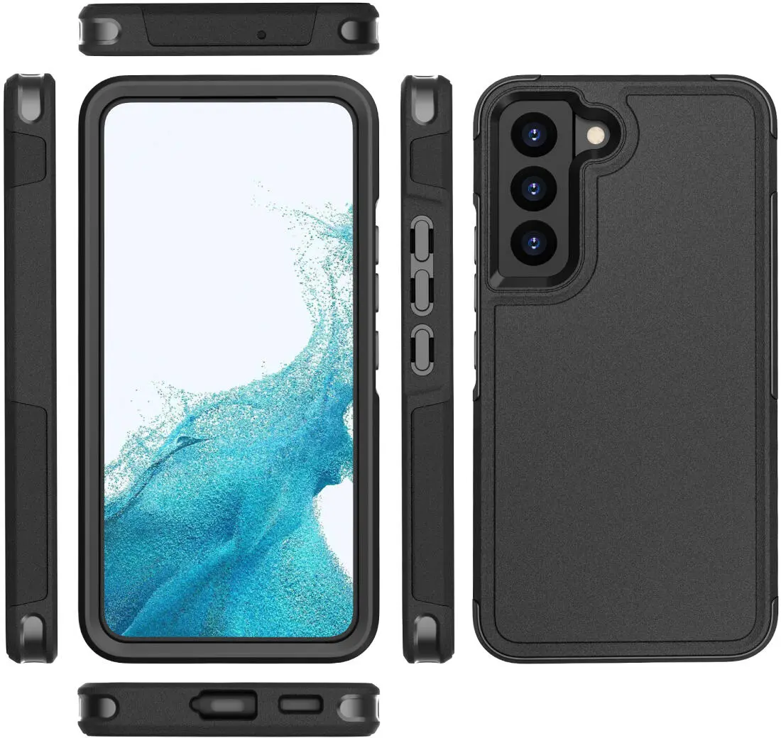 Samsung Galaxy S22 Hoesje Dual-Layer Hybride Back Cover met MagSafe Zwart afbeelding 7