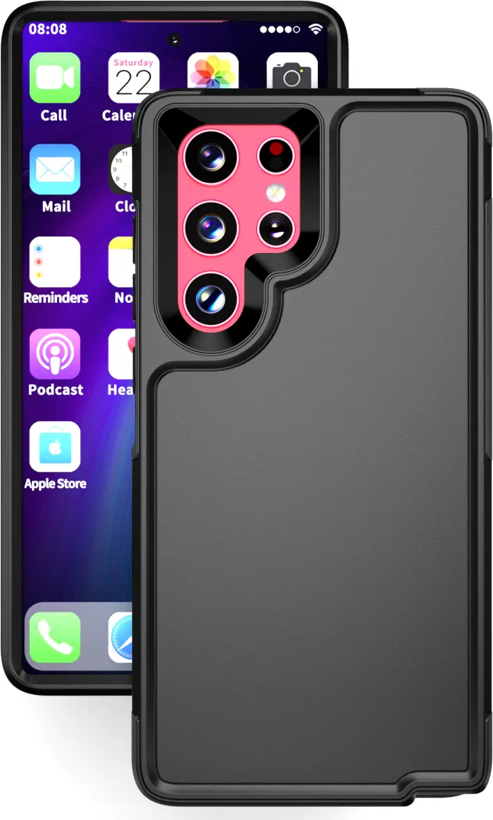 Samsung Galaxy S22 Ultra Hoesje Dual-Layer Hybride Back Cover met MagSafe Zwart afbeelding 1
