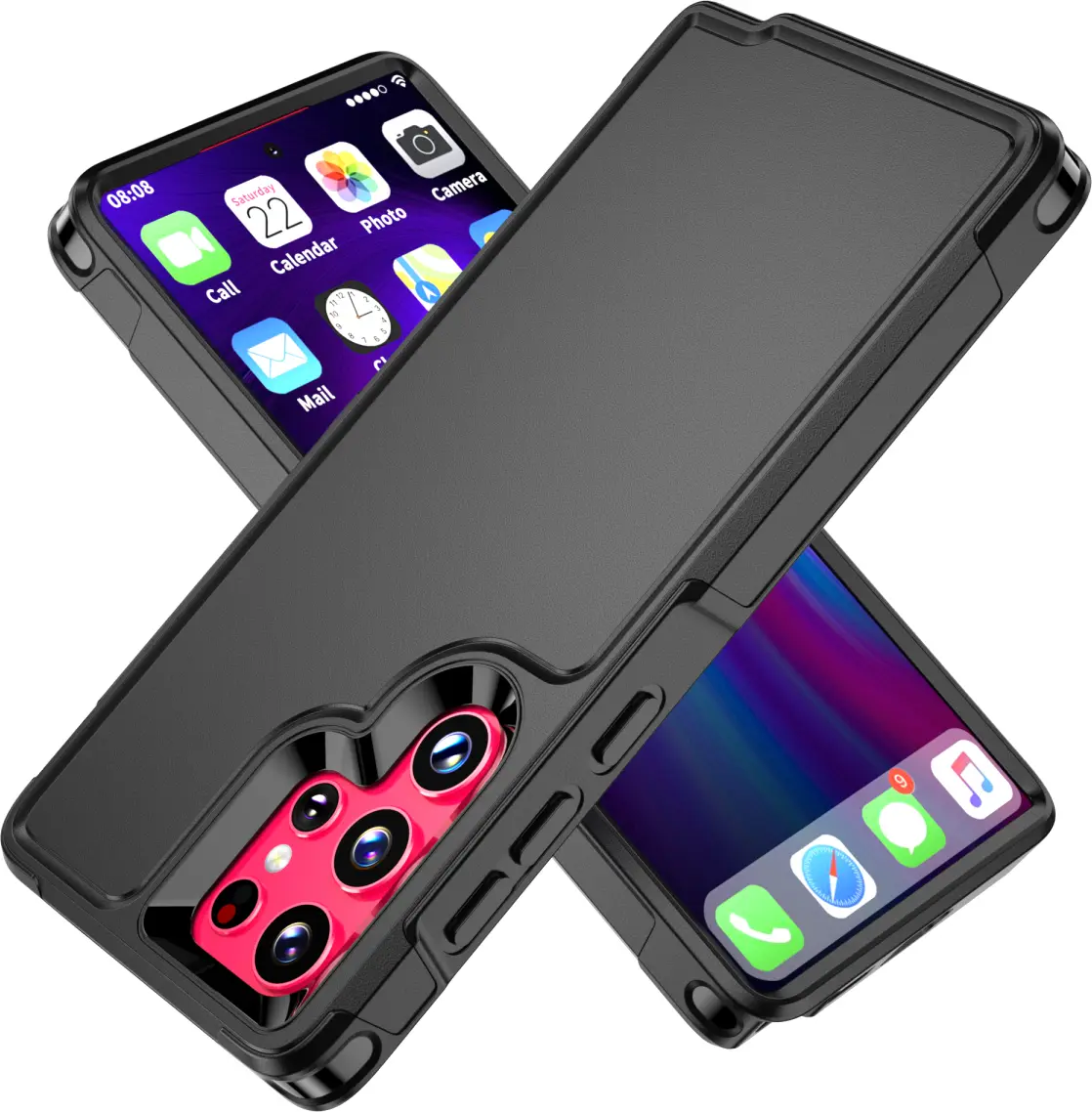 Samsung Galaxy S22 Ultra Hoesje Dual-Layer Hybride Back Cover met MagSafe Zwart afbeelding 12