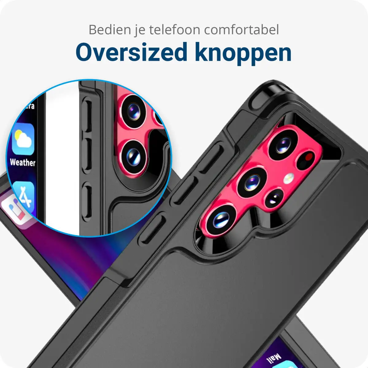 Samsung Galaxy S22 Ultra Hoesje Dual-Layer Hybride Back Cover met MagSafe Zwart afbeelding 4