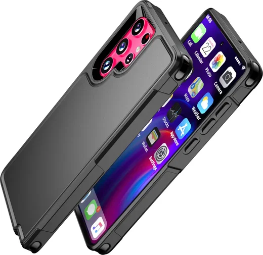 Samsung Galaxy S22 Ultra Hoesje Dual-Layer Hybride Back Cover met MagSafe Zwart afbeelding 9