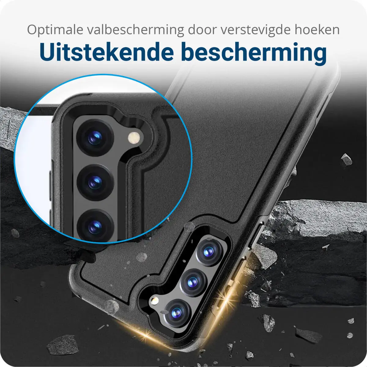 Samsung Galaxy S23 Hoesje Dual-Layer Hybride Back Cover met MagSafe Zwart afbeelding 2