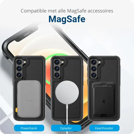 Samsung Galaxy S23 Hoesje Dual-Layer Hybride Back Cover met MagSafe Zwart afbeelding 5