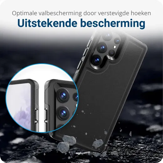 Samsung Galaxy S23 Ultra Hoesje Dual-Layer Hybride Back Cover met MagSafe Zwart afbeelding 2
