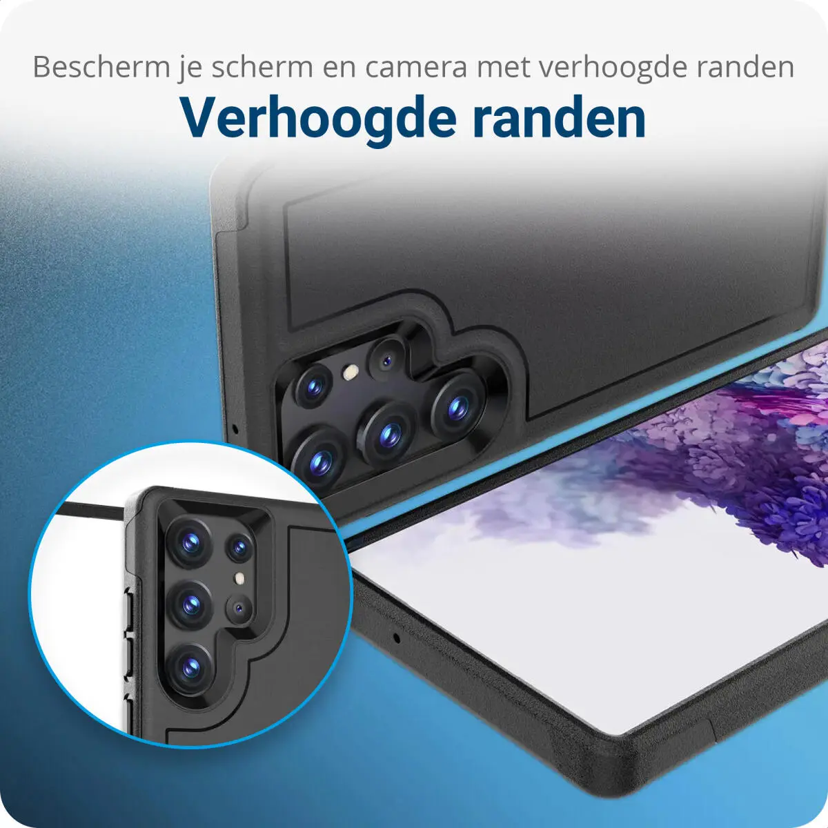 Samsung Galaxy S23 Ultra Hoesje Dual-Layer Hybride Back Cover met MagSafe Zwart afbeelding 3