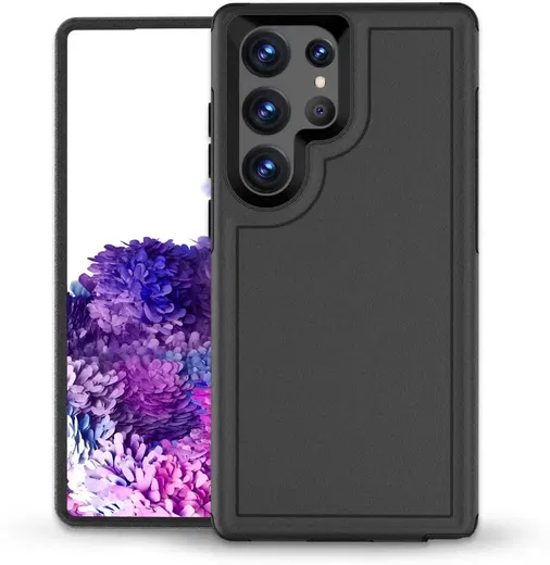 Samsung Galaxy S23 Ultra Hoesje Dual-Layer Hybride Back Cover met MagSafe Zwart afbeelding 6