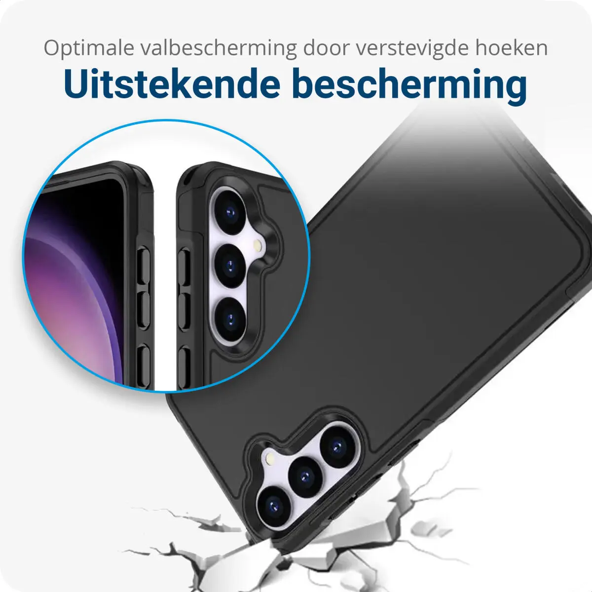 Samsung Galaxy S24 Hoesje Dual-Layer Hybride Back Cover met MagSafe Zwart afbeelding 2