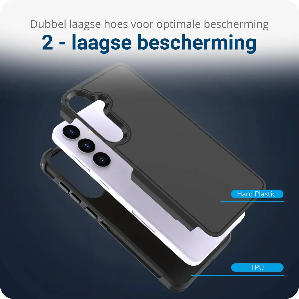 Samsung Galaxy S24 Hoesje Dual-Layer Hybride Back Cover met MagSafe Zwart afbeelding 5