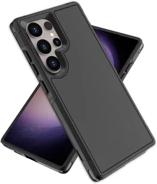 Samsung Galaxy S24 Ultra Hoesje Dual-Layer Hybride Back Cover met MagSafe Zwart