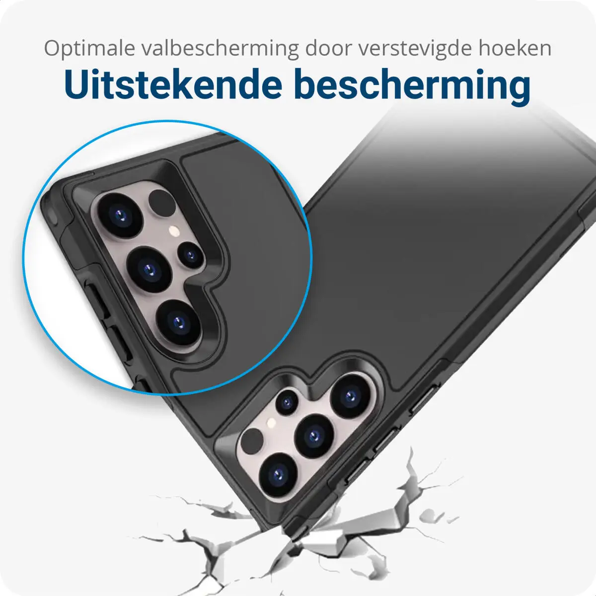 Samsung Galaxy S24 Ultra Hoesje Dual-Layer Hybride Back Cover met MagSafe Zwart afbeelding 2