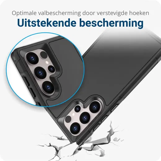 Samsung Galaxy S24 Ultra Hoesje Dual-Layer Hybride Back Cover met MagSafe Zwart afbeelding 2