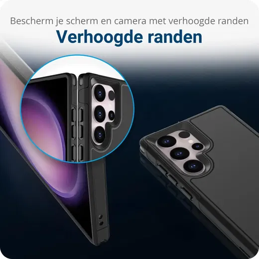 Samsung Galaxy S24 Ultra Hoesje Dual-Layer Hybride Back Cover met MagSafe Zwart afbeelding 3