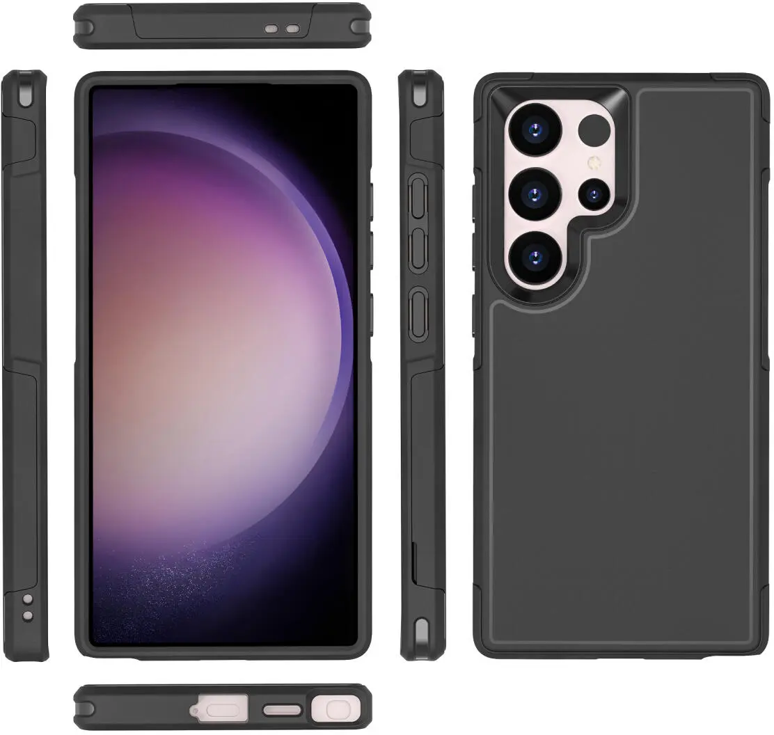 Samsung Galaxy S24 Ultra Hoesje Dual-Layer Hybride Back Cover met MagSafe Zwart afbeelding 7